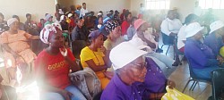 Some of the residents who received help from service providersSome of the residents who received help from service providers organized by praise and Salvation at Letlhakane Community hall.