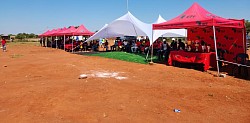 Some of the people watching the games in EFF mini tents...