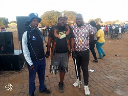 Malome Tau with Thato Lesejane, and Jeffrey Moeng at the event in Madikwe.